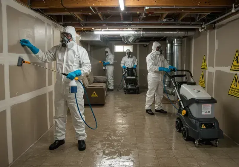 Basement Moisture Removal and Structural Drying process in Olivet, NJ